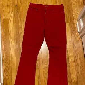 MOTHER High Waisted Weekender Skimp Red Pants, Sz 30